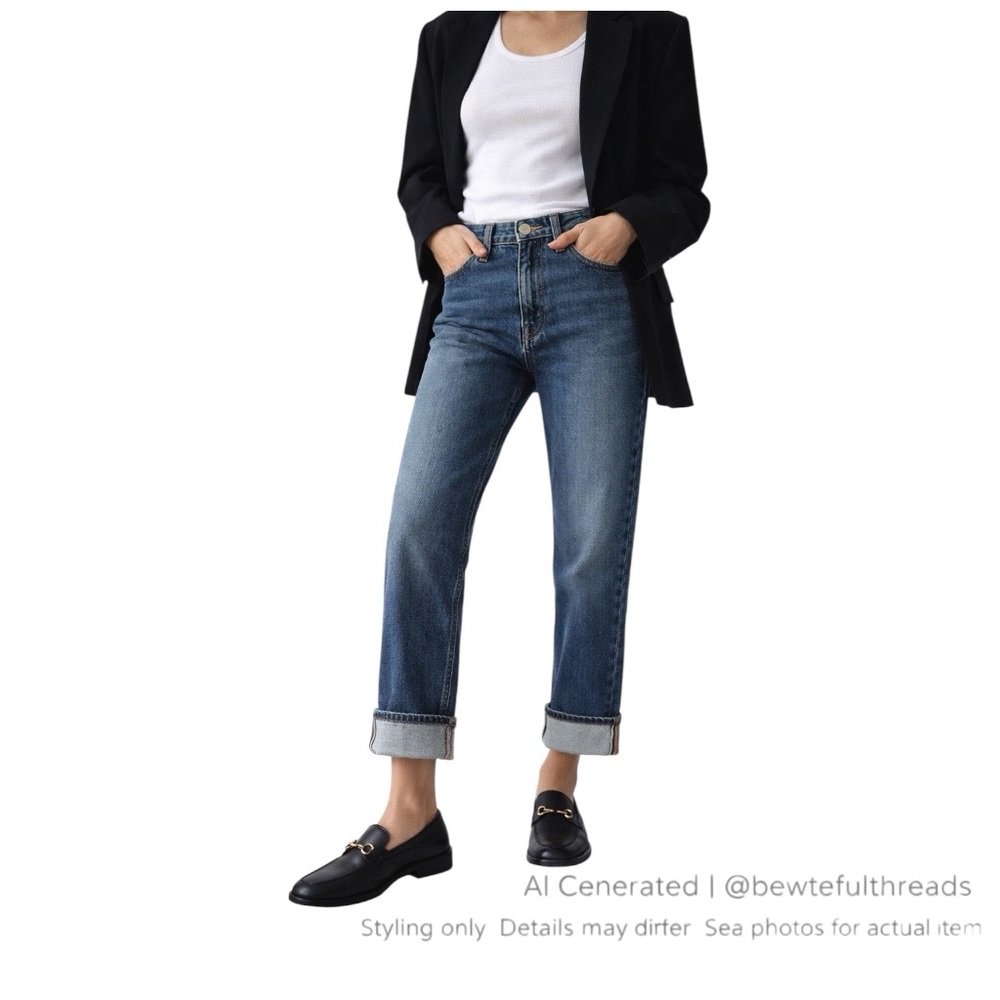 Levi’s 28 Selvedge Redline High Rise Cropped Jeans Cuffed Denim